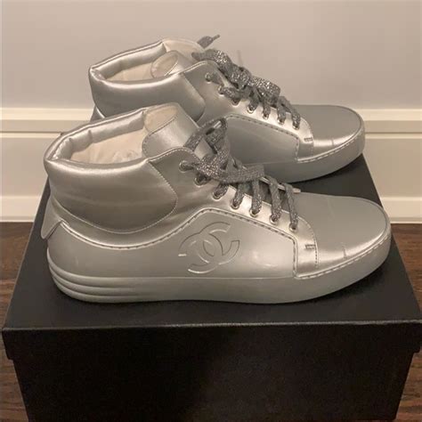 chanel high top sneakers 2015|authentic chanel sneakers.